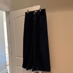 Zara Women's Flare Jeans - Dark Blue
